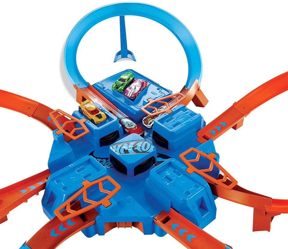 Hot Wheels Criss Cross Crash Motorized Track Set