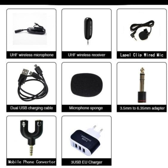 Professional Smart Phone Mic Mini Mobile UHF Wireless Microphones