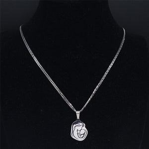 Mom and Baby Stainless Steel Necklace for Women