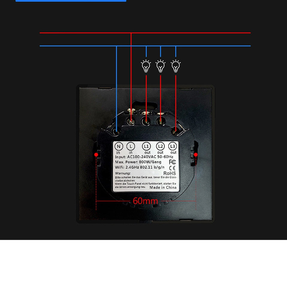 Tuya Touch Sensor Wall Switch Voice Work with Alexa