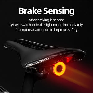 Waterproof LED Charging Bicycle Smart Auto Brake Sensing Light