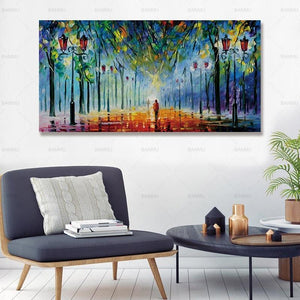 Tree Lined Trails Canvas Painting