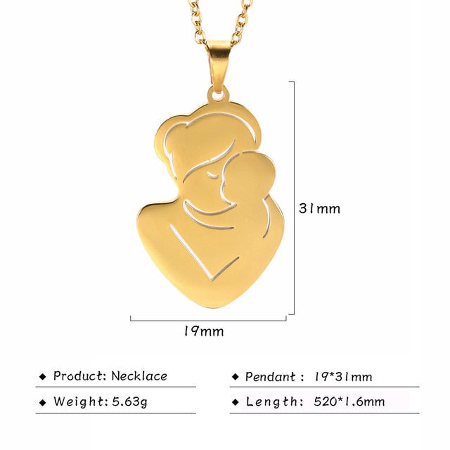 Mom Dad Baby Pendant Mother's Day Necklace -  Love Gift