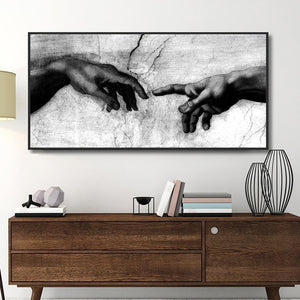 Hand of God Black & White Canvas