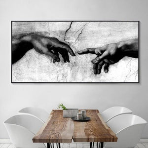 Hand of God Black & White Canvas