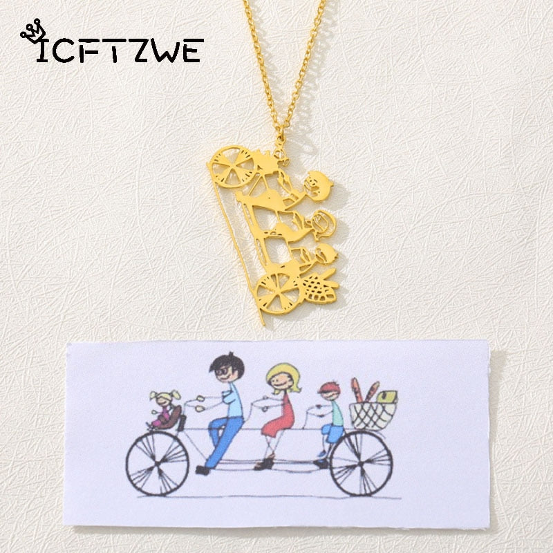 Customized Children's Drawing Necklace