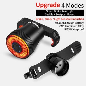 Waterproof LED Charging Bicycle Smart Auto Brake Sensing Light