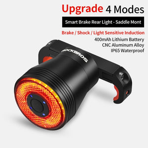 Waterproof LED Charging Bicycle Smart Auto Brake Sensing Light