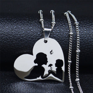 Baby Mom Stainless Steel Statement Necklace