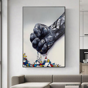 Modern Fist Graffiti Wall Art Painting