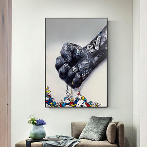 Modern Fist Graffiti Wall Art Painting