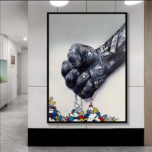 Modern Fist Graffiti Wall Art Painting