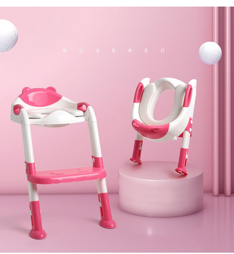Folding Baby Potty Training Seat with Adjustable Ladder