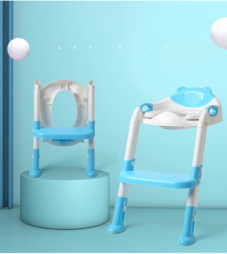 Folding Baby Potty Training Seat with Adjustable Ladder