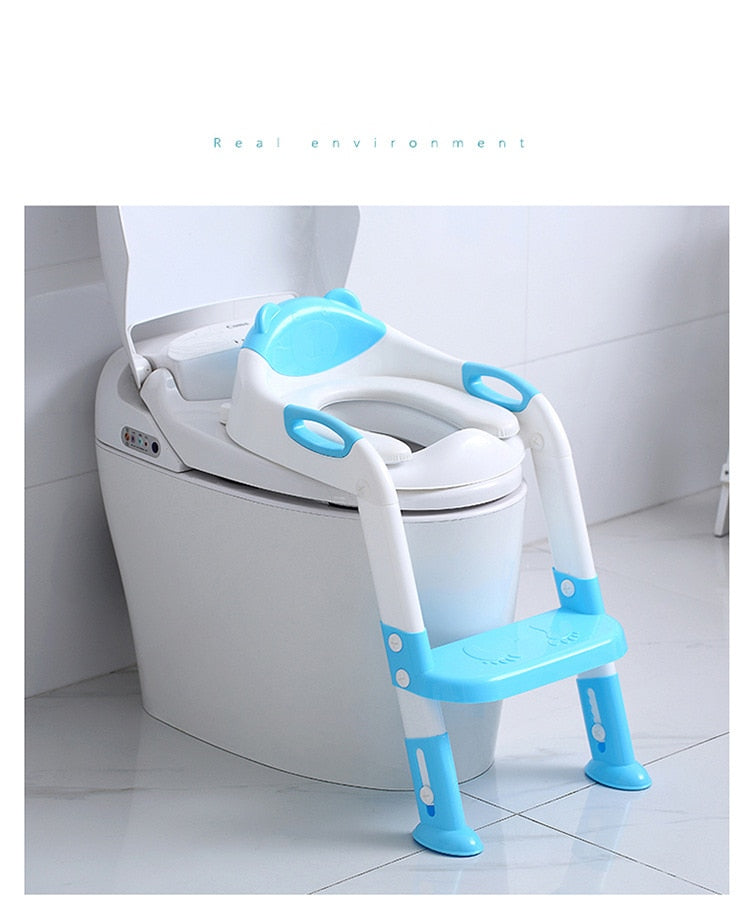 Folding Baby Potty Training Seat with Adjustable Ladder