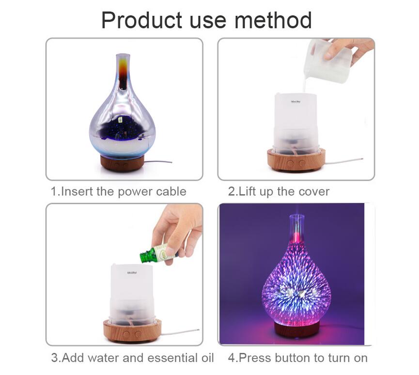 3D Firework Glass Vase Shape Aroma diffuser