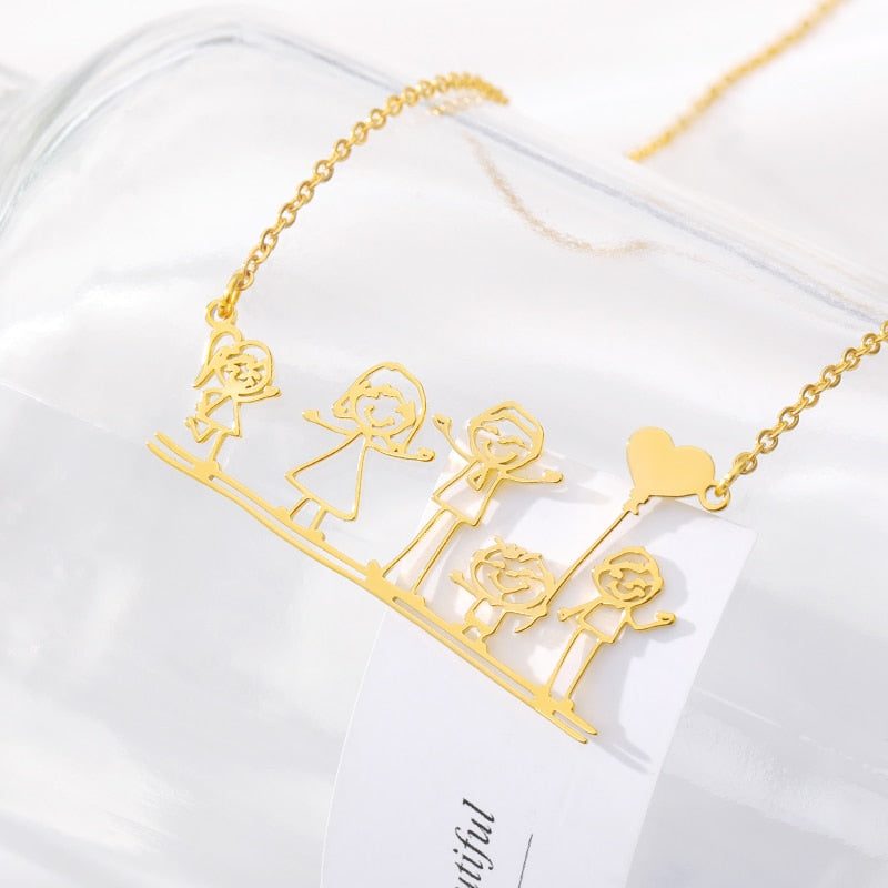 Customized Children's Drawing Necklace