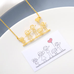 Customized Children's Drawing Necklace