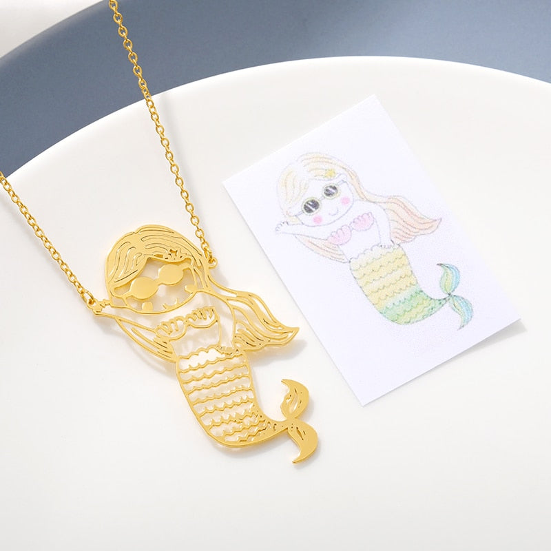 Customized Children's Drawing Necklace