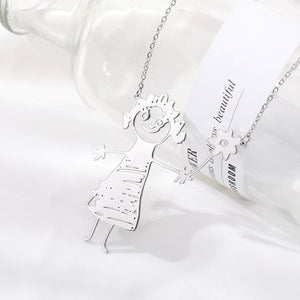 Customized Children's Drawing Necklace