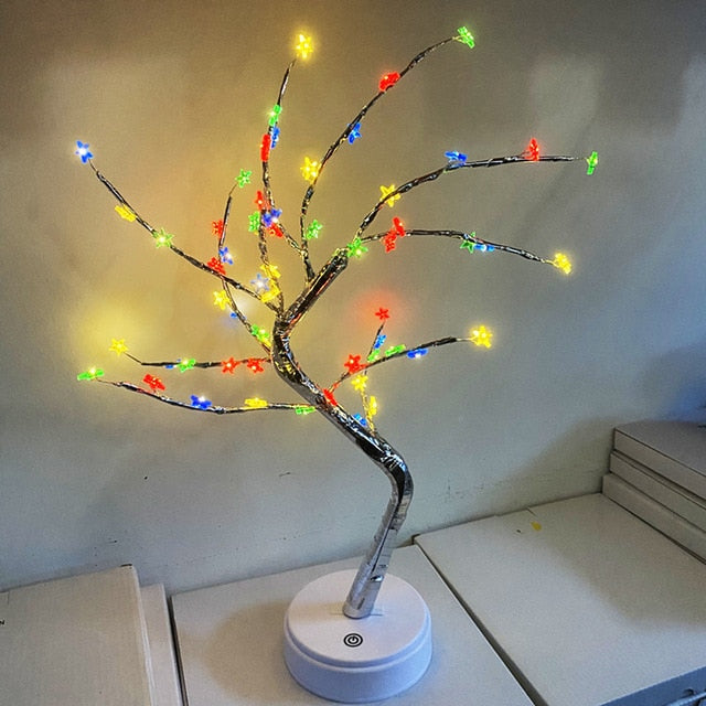 LED Tabletop Bonsai Tree Light Touch Switch DIY Artificial Light Tree Lamp Decoration Festival Holiday Battery/USB Operated D30