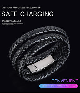 Portable Leather Mini Micro USB Bracelet Charger