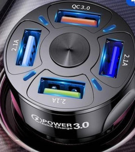 4 Ports Fast USB Car Charger