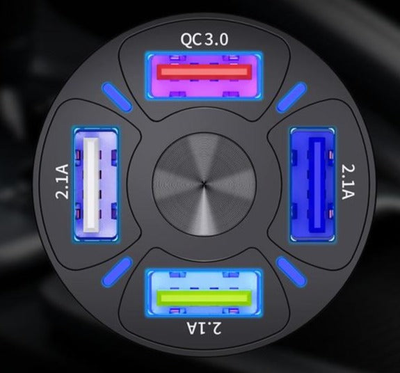 4 Ports Fast USB Car Charger
