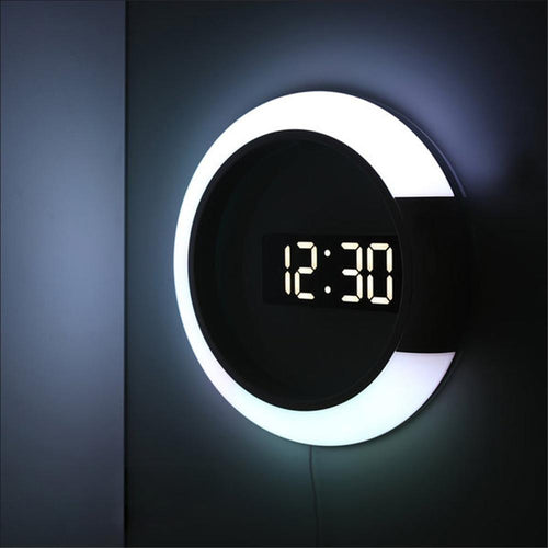 Digital Wall Clock With Temperature Display