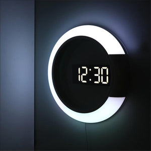 Digital Wall Clock With Temperature Display