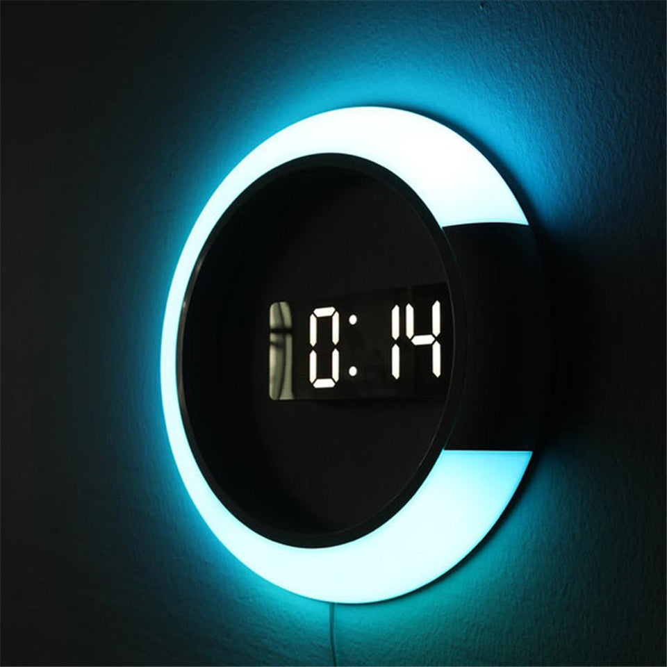 Digital Wall Clock With Temperature Display