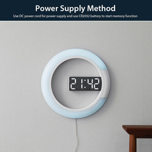 Digital Wall Clock With Temperature Display