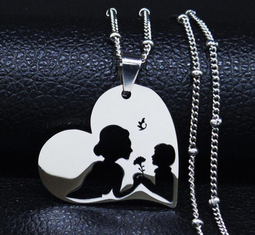 Baby Mom Stainless Steel Statement Necklace