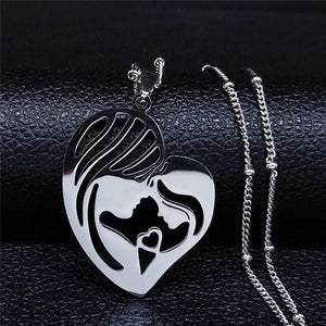 Baby Mom Stainless Steel Statement Necklace