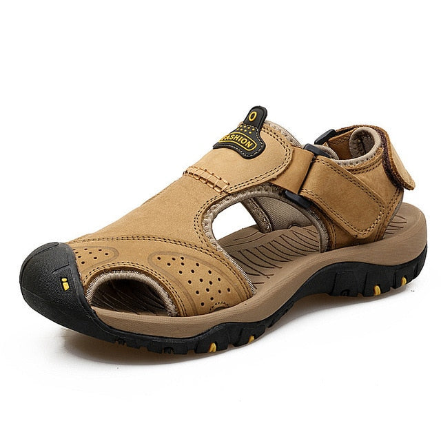 Genuine Leather Men Shoes - Summer New Large Size Men's Sandals