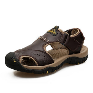 Genuine Leather Men Shoes - Summer New Large Size Men's Sandals