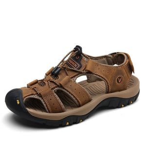 Genuine Leather Men Shoes - Summer New Large Size Men's Sandals