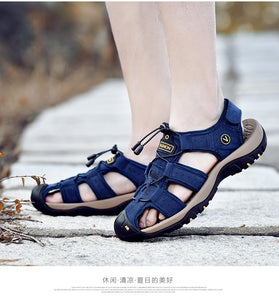 Genuine Leather Men Shoes - Summer New Large Size Men's Sandals