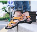 Genuine Leather Men Shoes - Summer New Large Size Men's Sandals