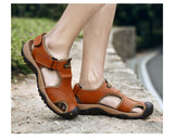 Genuine Leather Men Shoes - Summer New Large Size Men's Sandals