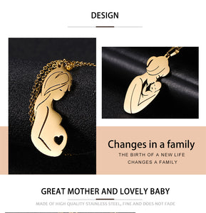 Mom Dad Baby Pendant Mother's Day Necklace -  Love Gift