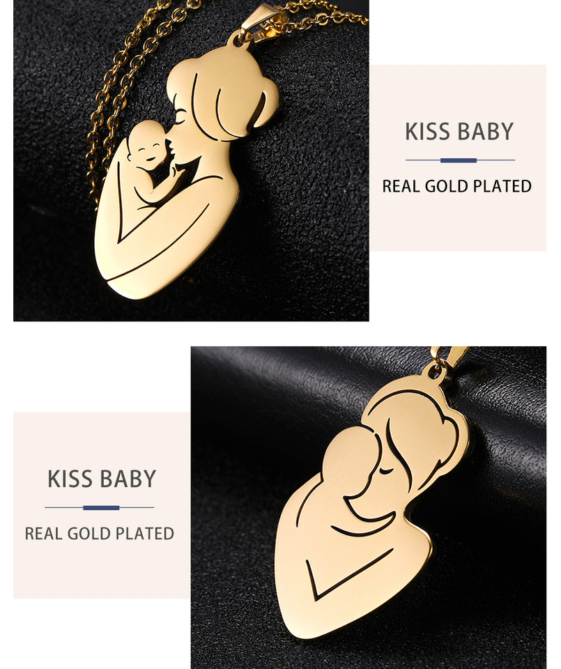 Mom Dad Baby Pendant Mother's Day Necklace -  Love Gift