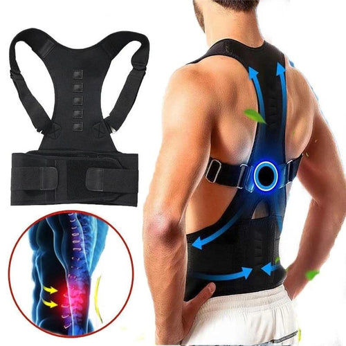 Magnetic therapy posture corrector brace