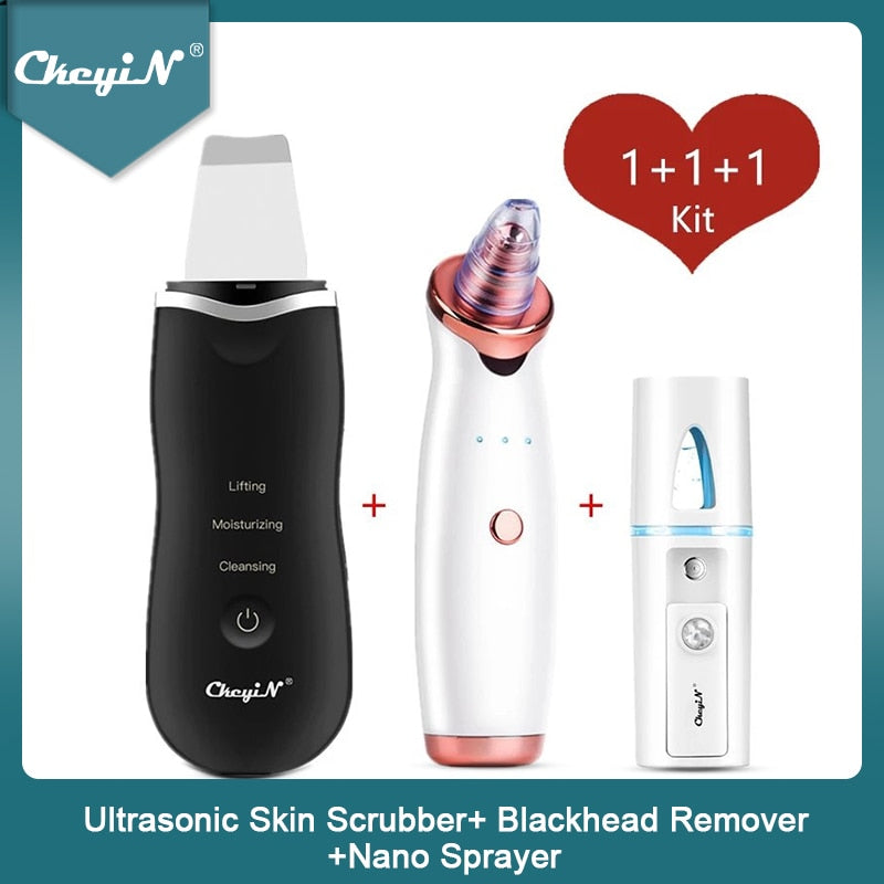 Ultrasonic Skin Scrubber - Facial Peeling Pore Cleaner Exfoliator