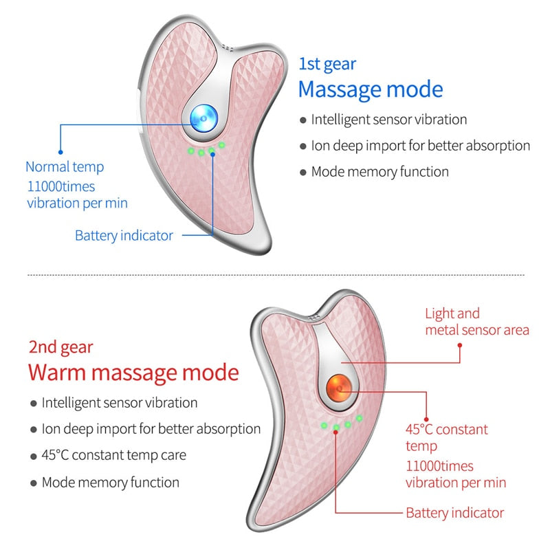 Guasha Scraping Facial Massager LED Light