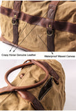 WaterProof Waxed Canvas Leather Men Travel Bag