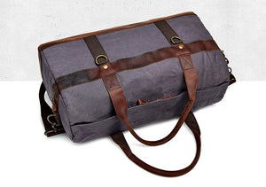 WaterProof Waxed Canvas Leather Men Travel Bag