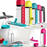 Portable 2 in 1 Water Bottle Pill Box