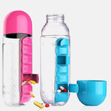 Portable 2 in 1 Water Bottle Pill Box