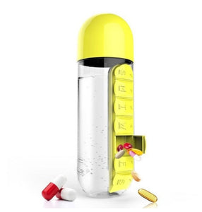 Portable 2 in 1 Water Bottle Pill Box